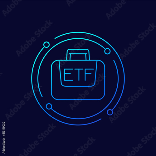 ETF portfolio icon, exchange traded funds linear design