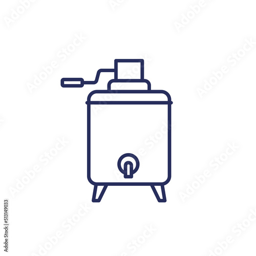 Honey extractor line icon on white