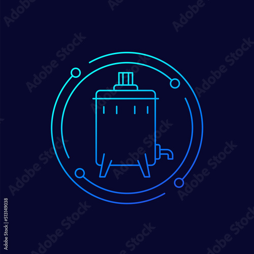 Honey extractor icon, beekeeping and apiculture, linear design