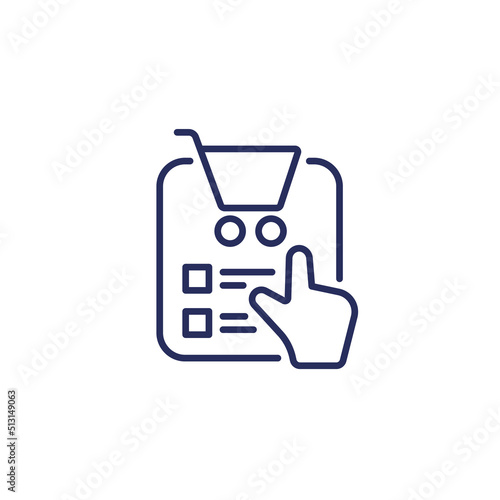 Order list line icon, vector