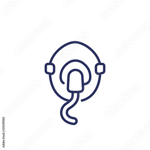 oxygen mask line icon, vector