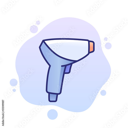 laser epilator icon, hair removal vector