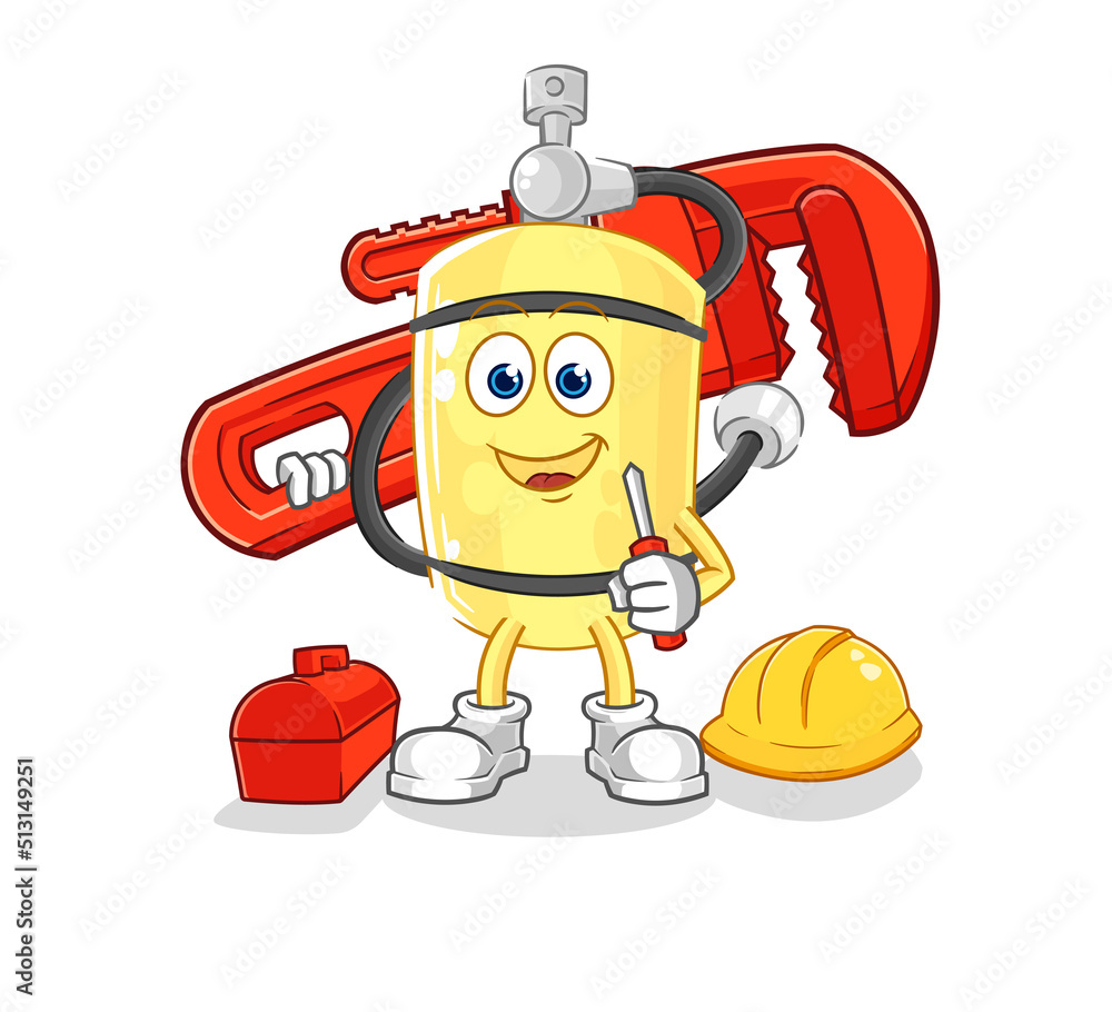 diver cylinder plumber cartoon. cartoon mascot vector diver cylinder plumber cartoon. cartoon mascot vector