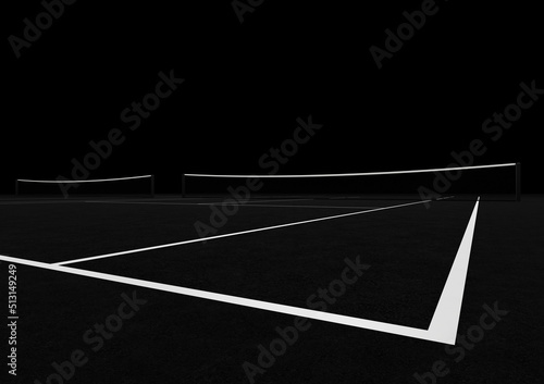 Tennis court - Tennis net - sport - black and white  © Ian