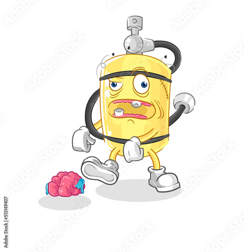 diver cylinder zombie character.mascot vector