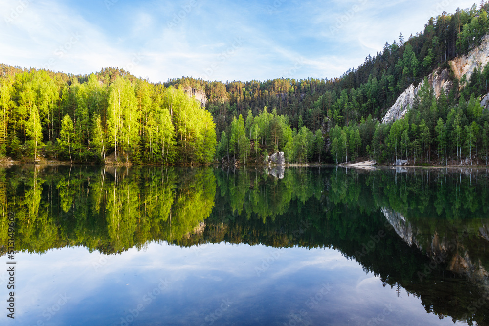 Adrspach lake, part of Adrspach-Teplice Rocks Nature Reserve, Czech Republic