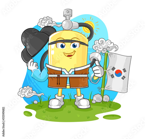 diver cylinder korean culture vector. cartoon character