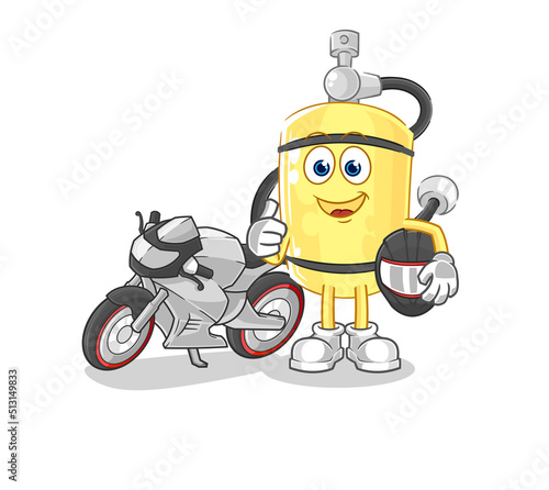 diver cylinder racer character. cartoon mascot vector