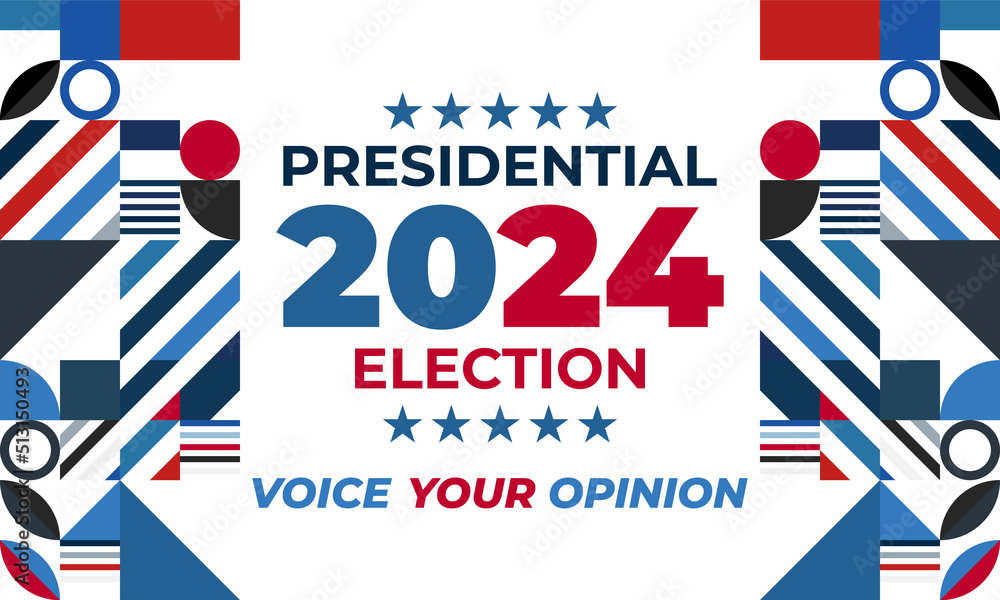 2024 United States of America Presidential Election banner. Election banner Vote 2024 with Patriotic Stars. November 5. 