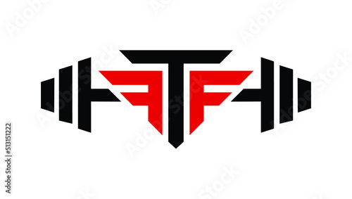 TFF ,FTF gym and fitness logo design icon vector