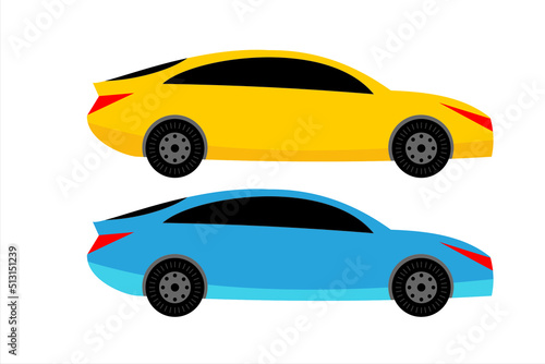 Fototapeta Naklejka Na Ścianę i Meble -  Car colorful clip art set, flat illustrations of various type car
