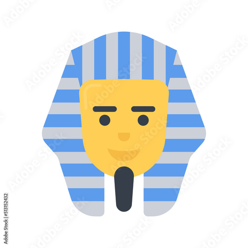 Egyptian Pharaoh vector flat icon for web isolated on white background EPS 10 file