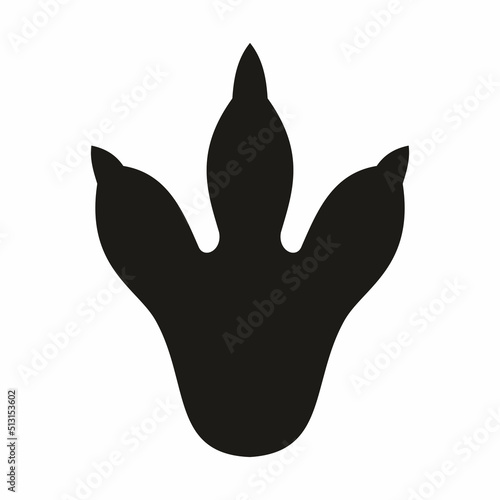 Prehistoric dinosaur footprint silhouette