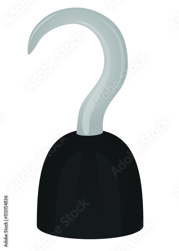 Pirate hand hook. vector illustration