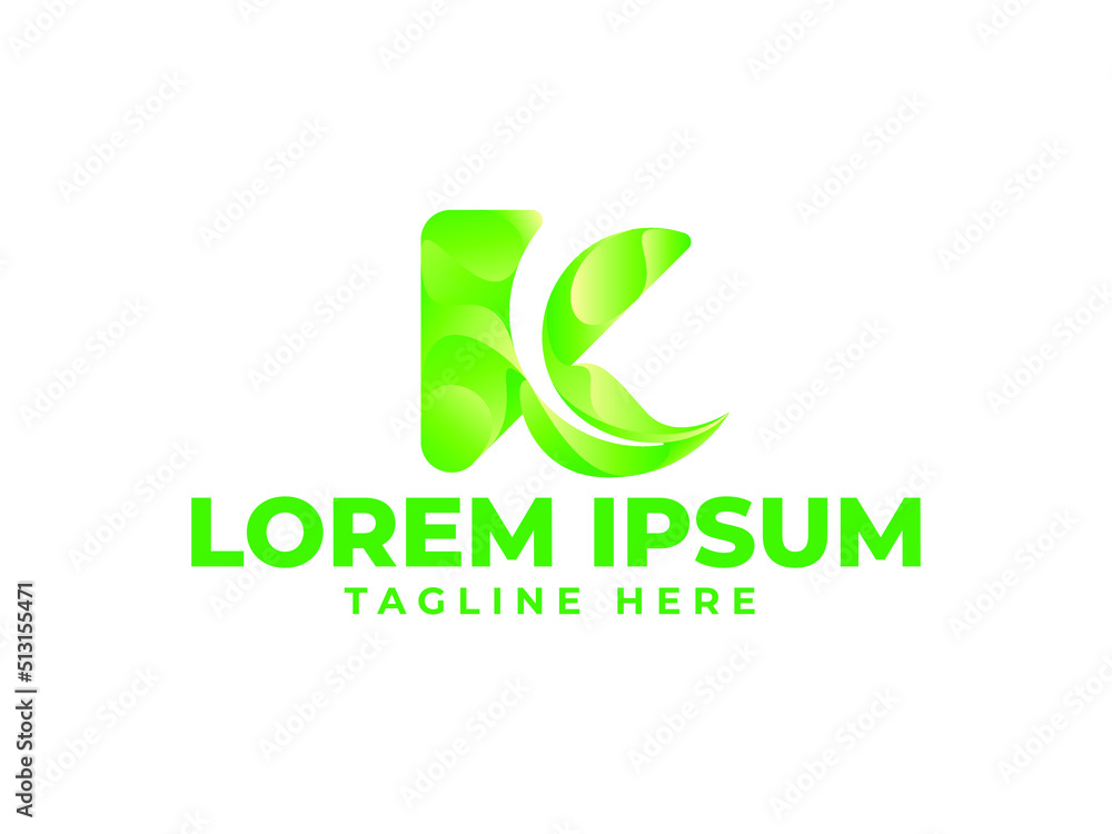 K letter leaf logo premium vector. K leaf logo K letter leaf logo premium vector. K leaf logo