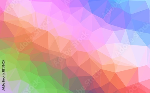 Light Multicolor  Rainbow vector abstract mosaic pattern.