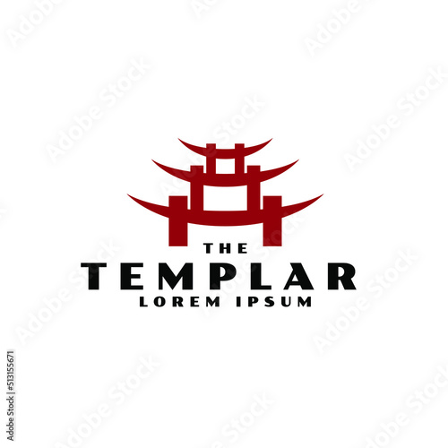 torii logo japanese culture symbol vector illustration design, tori logo design