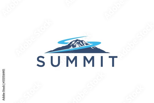 Rocky mountain Village hills logo river valley design nature 