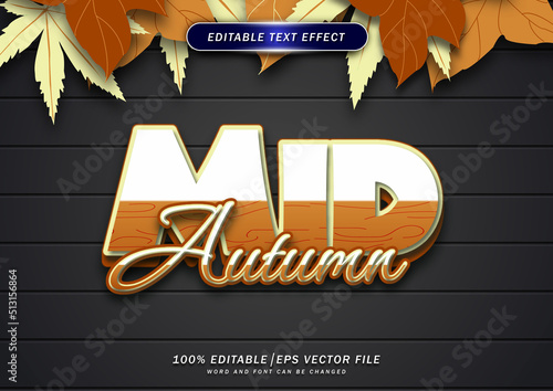 Mid Autumn text effect editable 