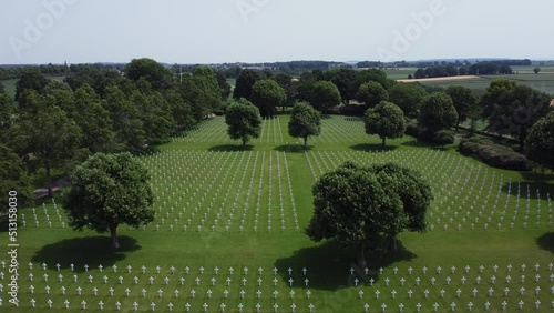 White Crosses at American Military Cemetery in Margraten, Limburg, The Netherlands. Second World War Cemetery photo