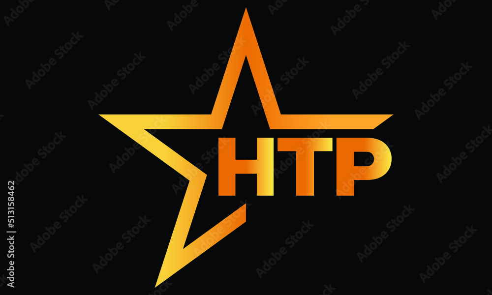 Htp Lgo Vetor do Stock: HTP golden luxury star icon three letter logo design ...