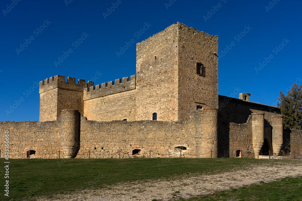 Castle of the medieval village in a sunny day. Segovia, Castilla y Leon, Spain