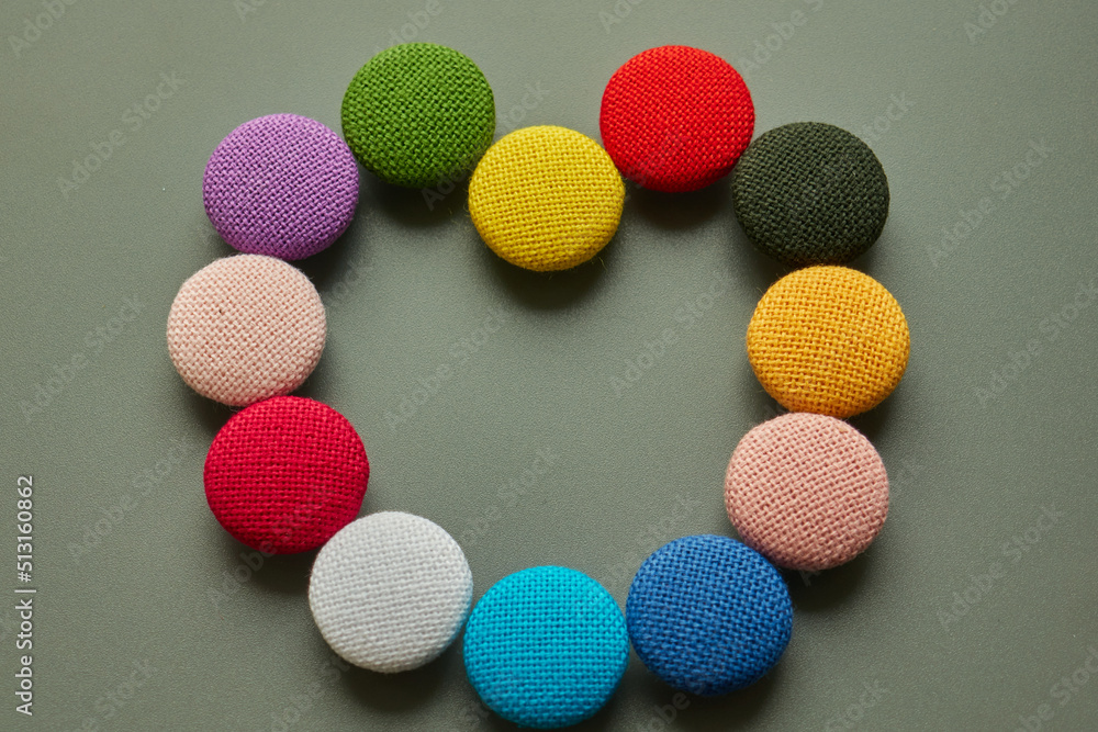 multicolored cotton buttons close up multicolored cotton buttons close up