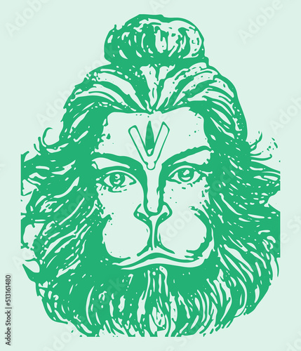 Monochrome vector illustration of Shiva Lord in blue tones