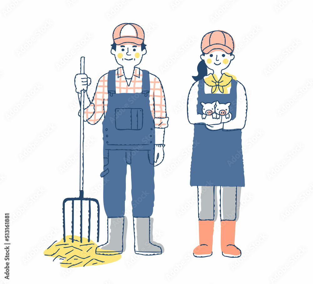 養豚農家の男女