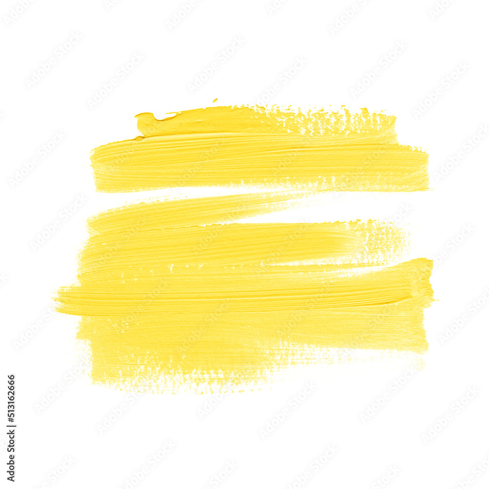 Yellow brush stroke abstract art paint background. Grunge design image.