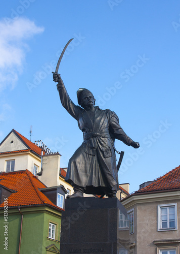Monument to Jan Kilinski in Old Town in Warsaw