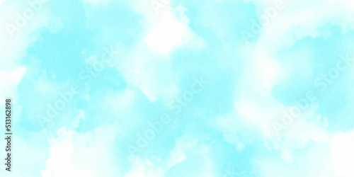 Blue sky with clouds and Abstract watercolor digital art painting for texture background. Abstract blue sky Water color background, Illustration, texture for design