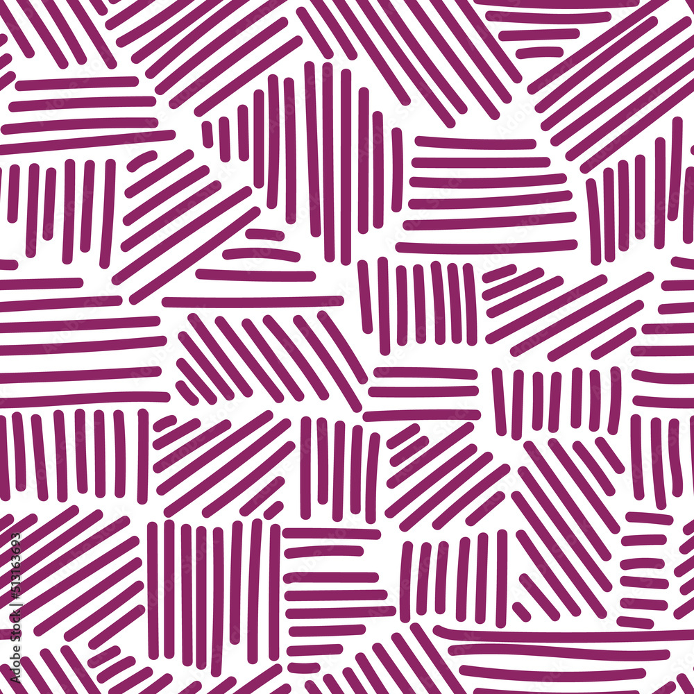 Fototapeta premium Creative striped seamless pattern. Hand drawn sketch lines endless wallpaper.