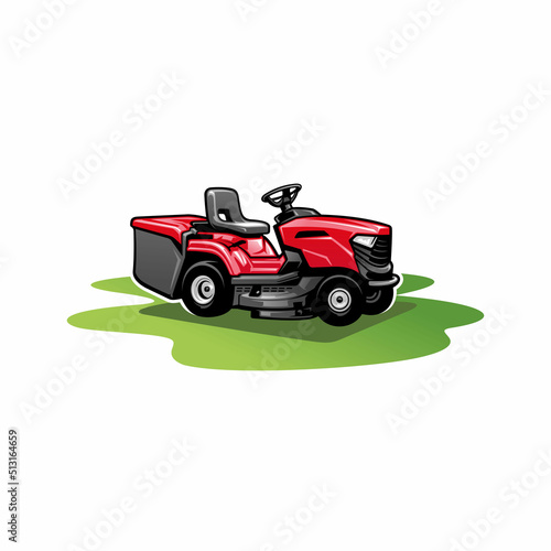 turf and lawn mower illustration logo vector © winana
