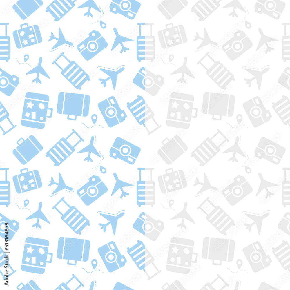 Travel pattern made from airplane camera icons Travel pattern made from airplane camera icons