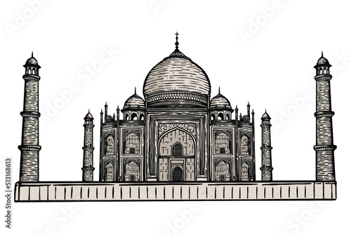  Taj Mahal Vector illustration - Hand drawn