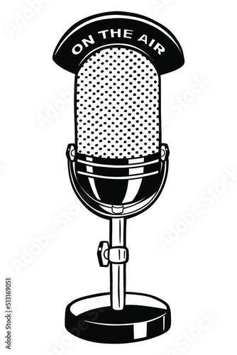 Vintage radio mic - vector illustration