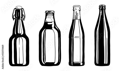 Beer bottle - vector illustration Hand drawn