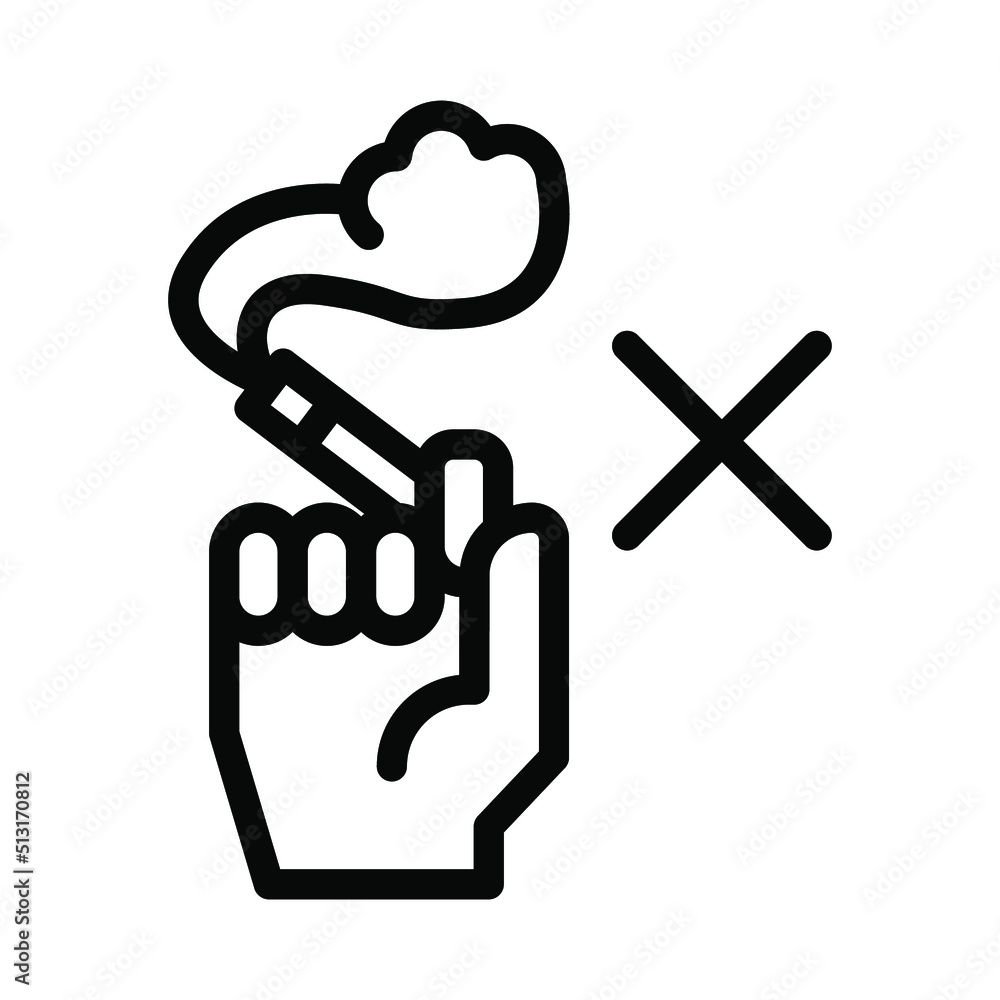 no smoke line icon illustration vector graphic no smoke line icon illustration vector graphic