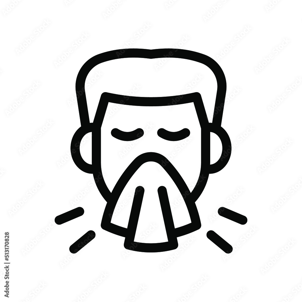 sneezing line icon illustration vector graphic sneezing line icon illustration vector graphic