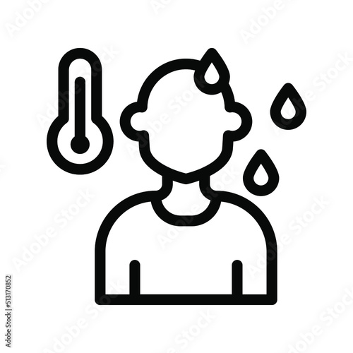 sweating line icon illustration vector graphic