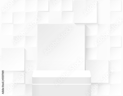 Wallpaper Mural Theme product presentation podium display square shape white background. Vector. Torontodigital.ca