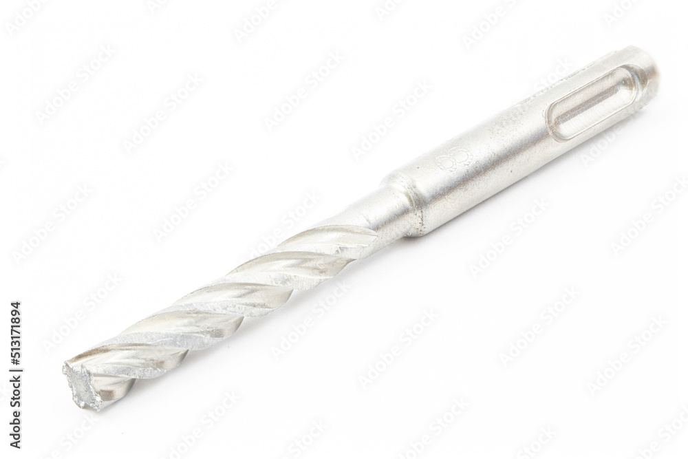 SDS drill broken above white background with copy space SDS drill broken above white background with copy space