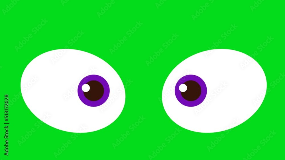 Cartoon eyes on a green background. Cartoon eyes with alpha channel. Key color, color key, alpha channel. Cartoon eyes on a green background. Cartoon eyes with alpha channel. Key color, color key, alpha channel.