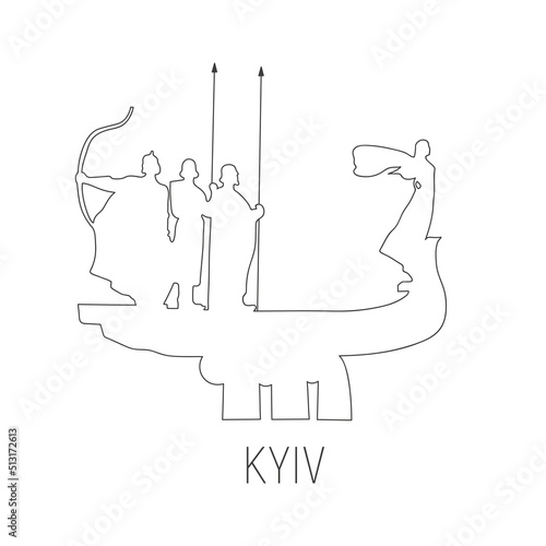 Monument in Kyiv. Ukraine. line, Dnipro