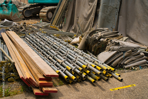 工事現場の資材置き場