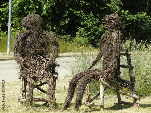 Sculptures made of branches in Redzikowo, Poland photo