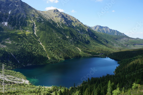 Morskie Oko (Eye of the Sea) is the largest lake in the Tatra Mountains. Tatra National Park, Poland.