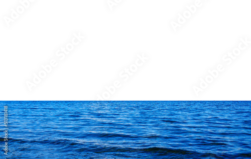 Blue sea isolated on white background.