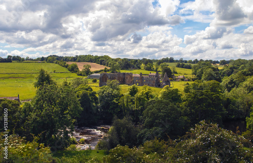 The ruins of Egglestone Abbey near Barnard Castle in County Durham, UK photo